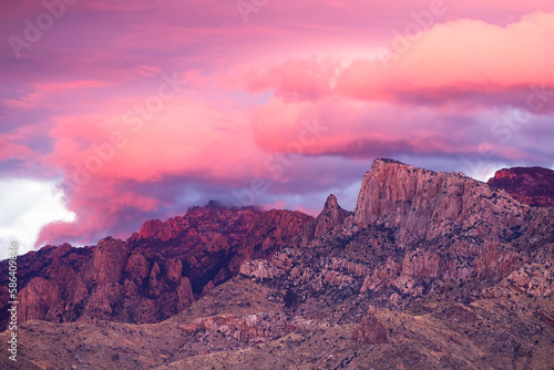 Cathedral Rock, at sunset, in the Santa Catalina mountains near Tucson AZ. photo
