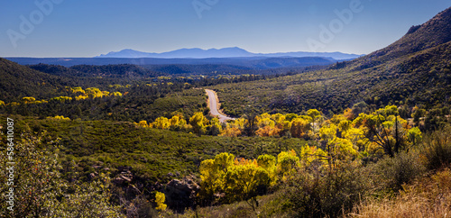 Houston Mesa Road winds along the East Verde River and Ellison Creek in the Fall near Payson, Arizona. photo