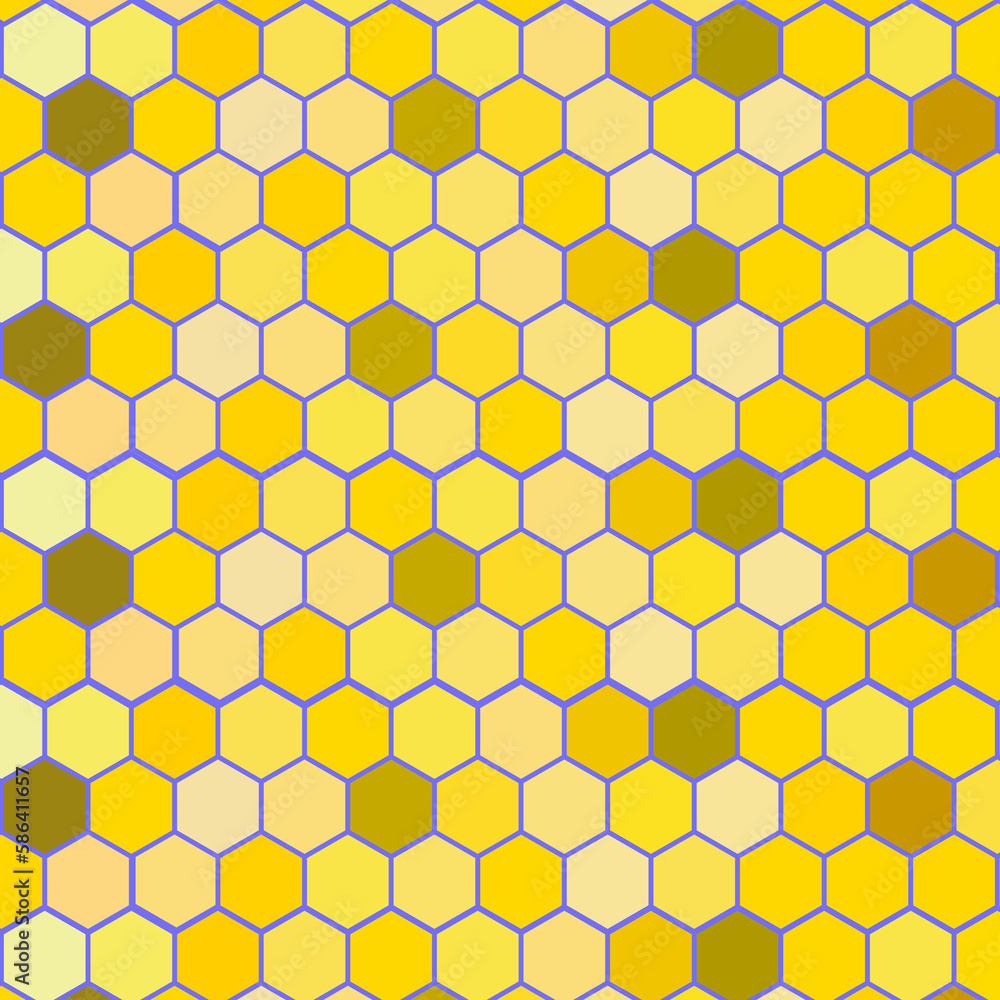 Yellow hexagons pattern on a yellow background.