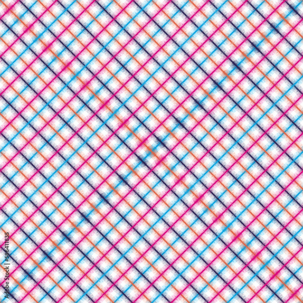 Pink and blue plaid fabric with the word love on it. Pink and blue plaid fabric with the word love on it.