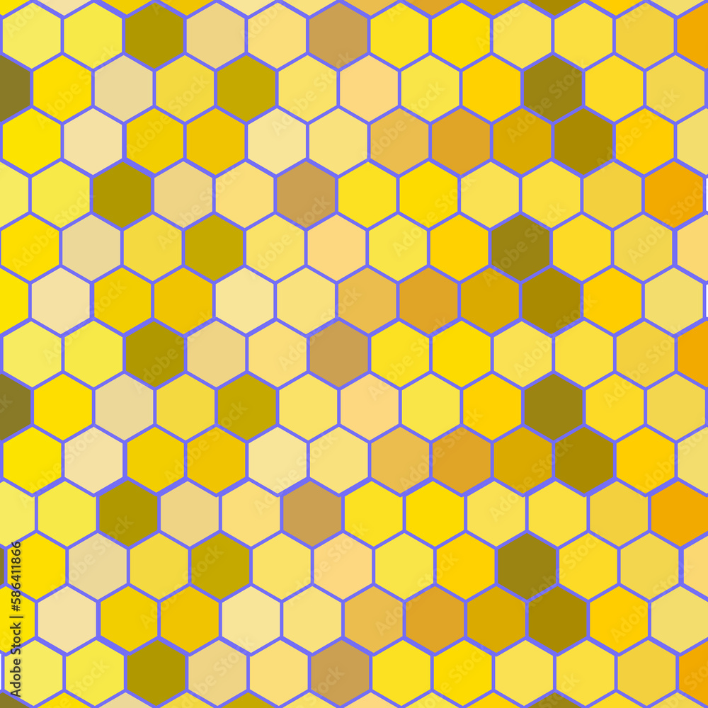 Yellow hexagons pattern on a yellow background. Yellow hexagons pattern on a yellow background.
