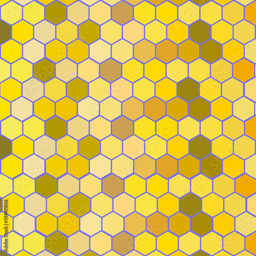Yellow hexagons pattern on a yellow background.
