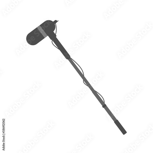 boom mic icon with mic stand on transparent background
