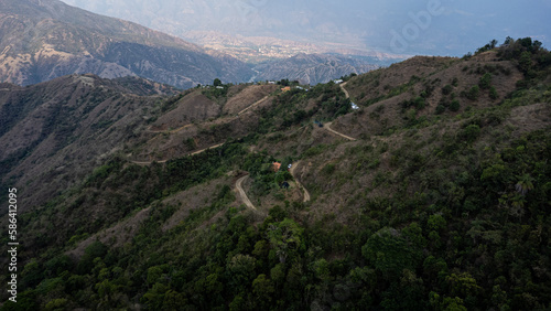 landscape in the mountains of Antioquia, colombia.