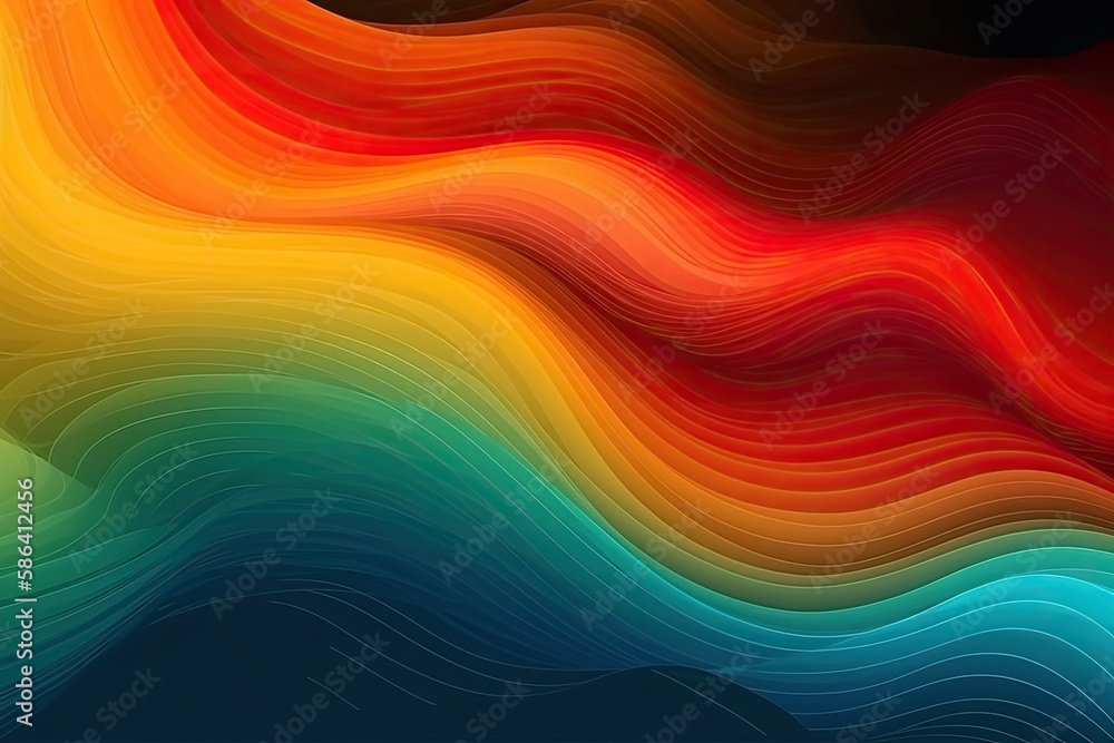 vivid and dynamic background featuring abstract wavy lines. Generative AI