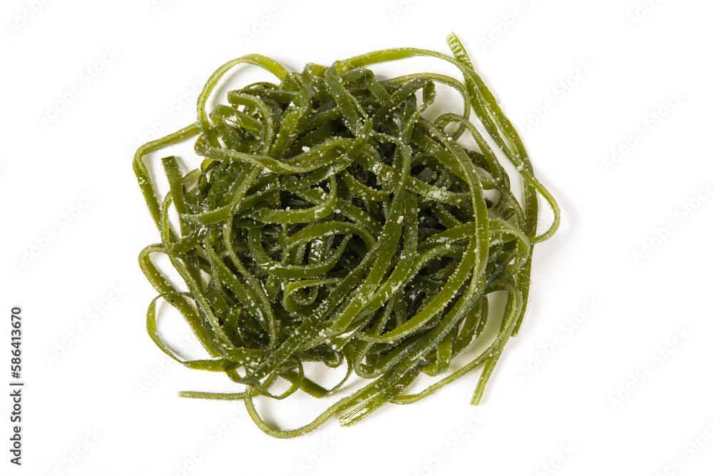Fresh shredded kelp isolated on white background. Fresh shredded kelp isolated on white background.