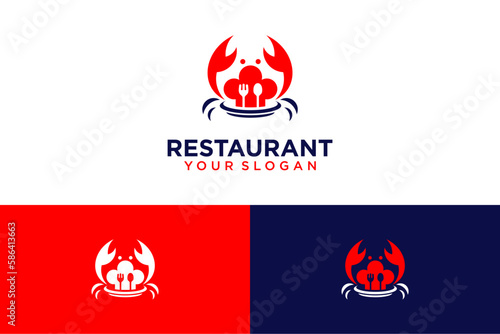 restaurant vector with crab logo design