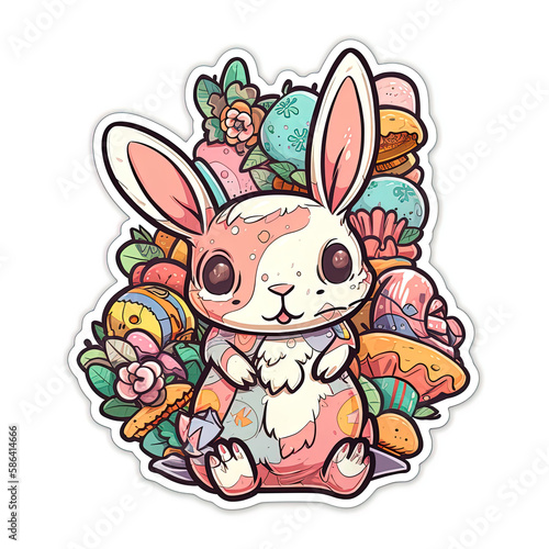 Chibi style bunny sticker