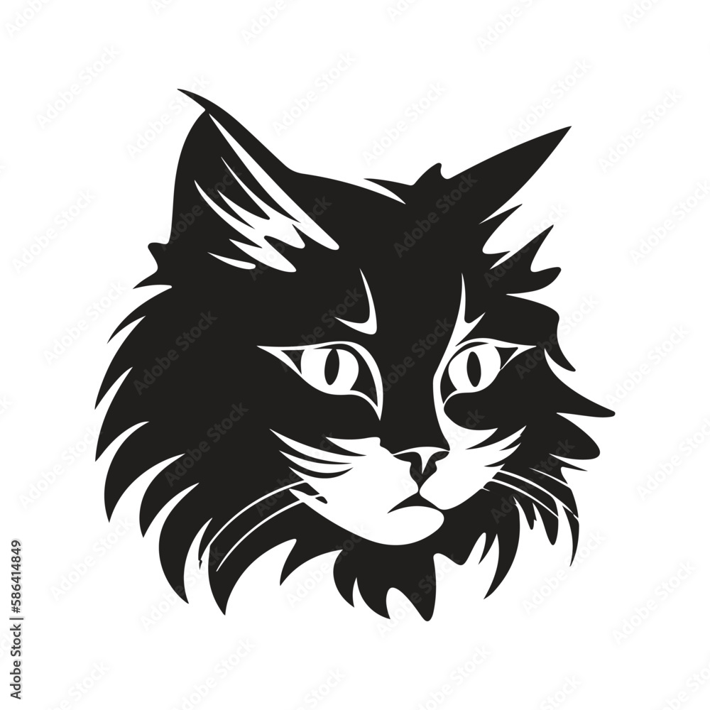 Obraz premium cat, vector concept digital art, hand drawn illustration