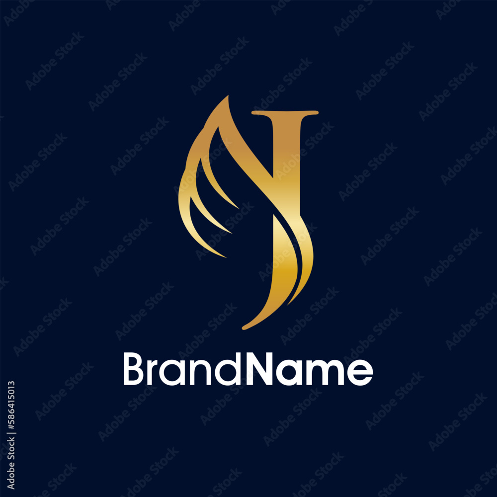 Elegant Initial J Wing Logo Elegant Initial J Wing Logo