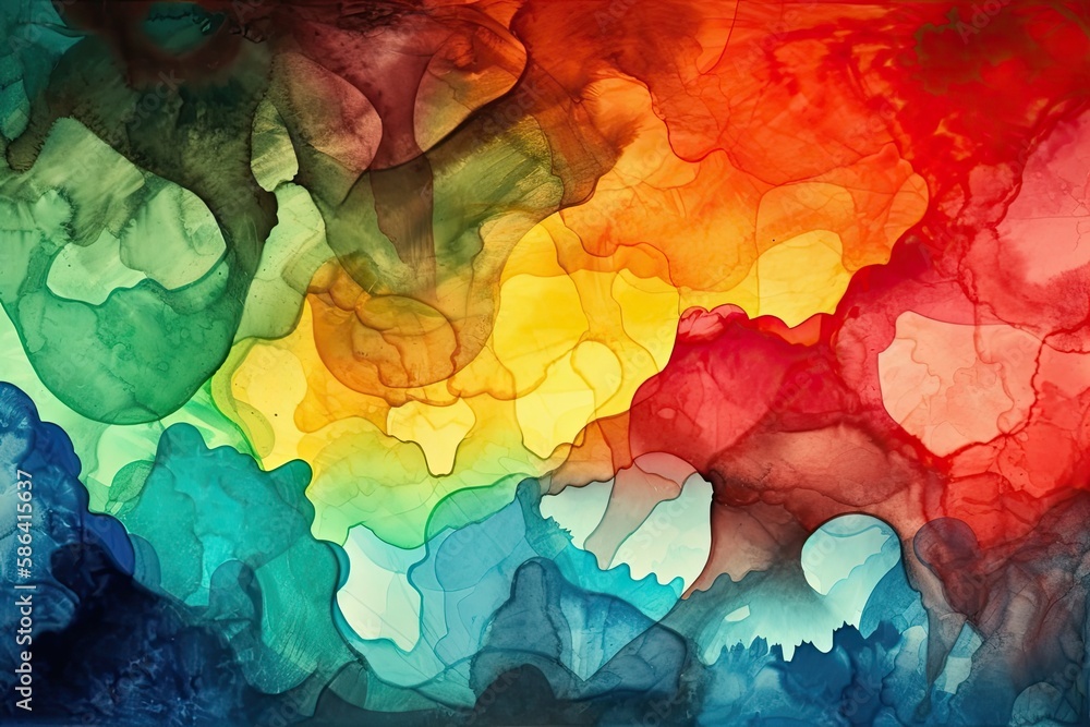 colorful smoke rainbow painting. Generative AI