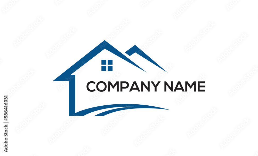 real estate And roof logo real estate And roof logo