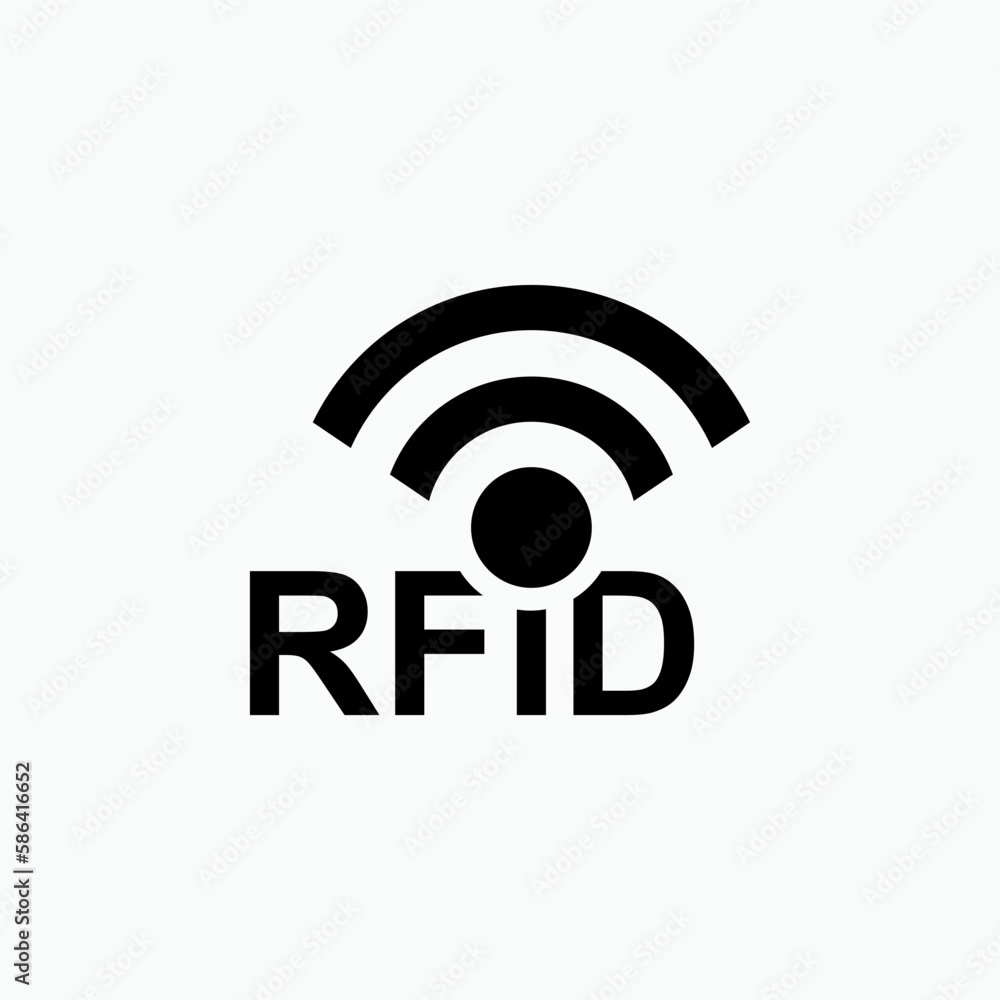 RFID or Radio Frequency Identification Vector Icon for Apps and Websites RFID or Radio Frequency Identification Vector Icon for Apps and Websites
