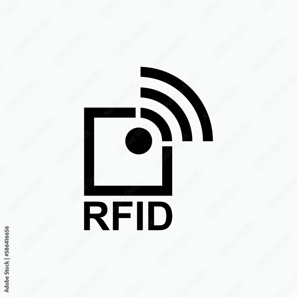 RFID or Radio Frequency Identification Vector Icon for Apps and Websites RFID or Radio Frequency Identification Vector Icon for Apps and Websites