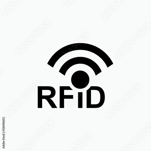 RFID or Radio Frequency Identification Vector Icon for Apps and Websites