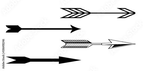 Wallpaper Mural Vector arrow archer warrior weapon target. Bow arrows vector icon set. Torontodigital.ca