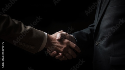 Close-up image of business people shaking hands at meeting or negotiation,Handshake concept,Business concept.Generative Ai