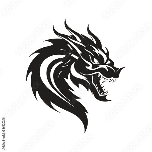 dragon, vector concept digital art, hand drawn illustration
