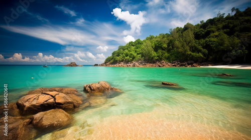 Midjourney generated image of a Tropical Paradise Beach