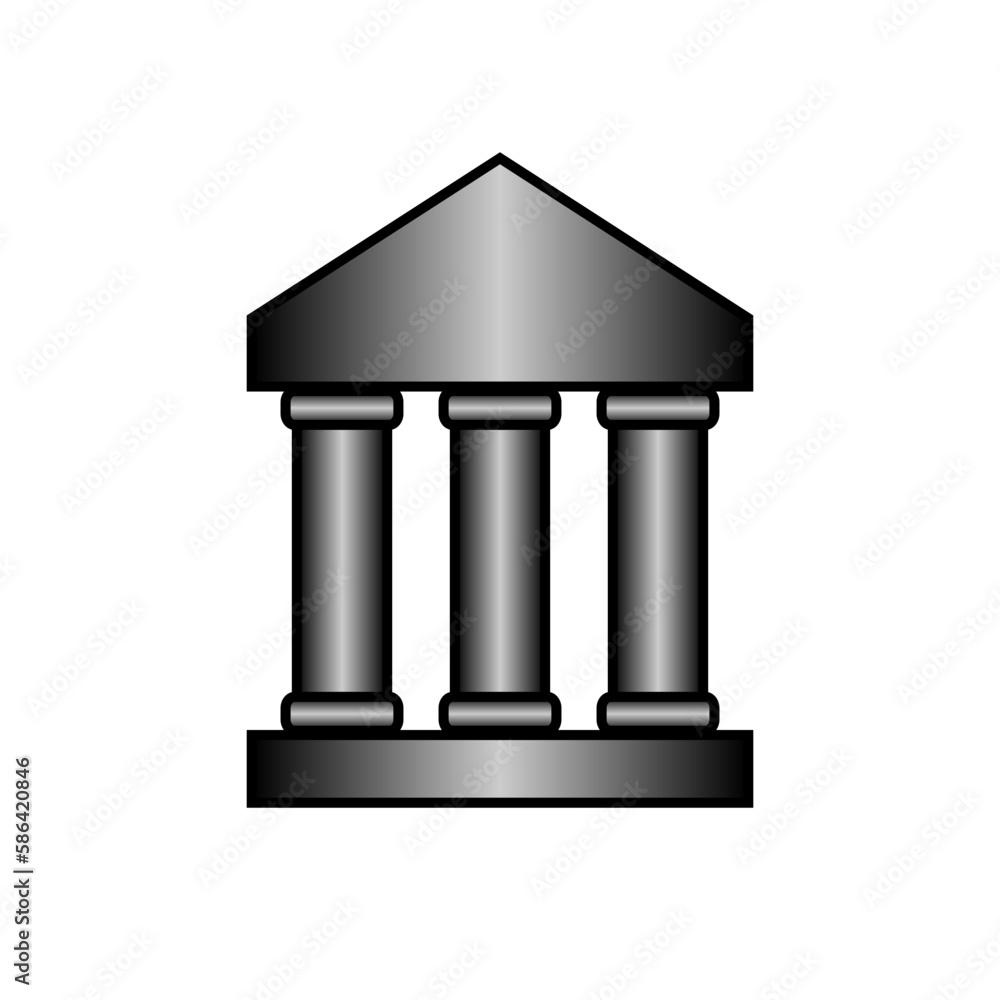 Bank icon on white. Bank icon on white.