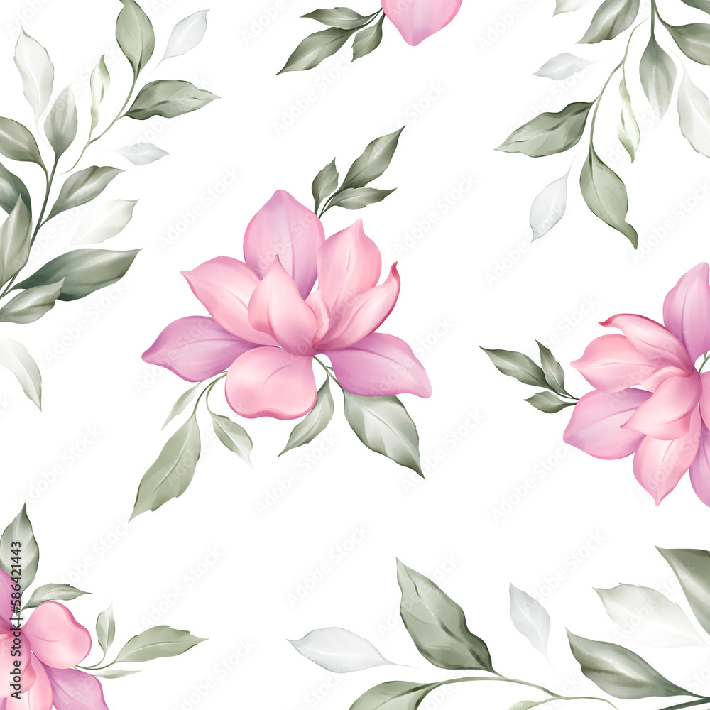 Fototapeta premium Seamless watercolor pattern with purple in a watercolor style.