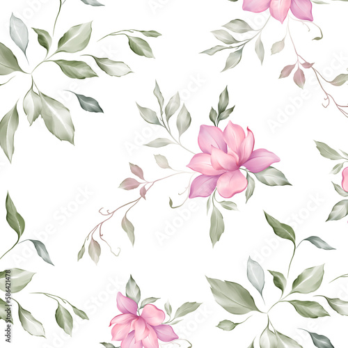 Seamless watercolor pattern with purple in a watercolor style. © kraifreedom