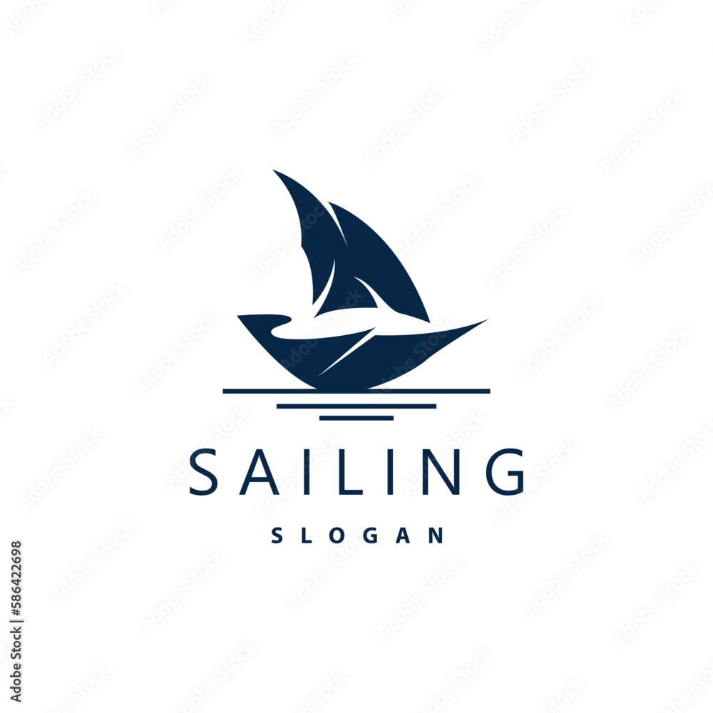 Sailboat Logo Design, Fishing Boat Illustration, Fishing Boat Company Brand Vector Icon, Boat Shop Design, Fish Shop, Transportation