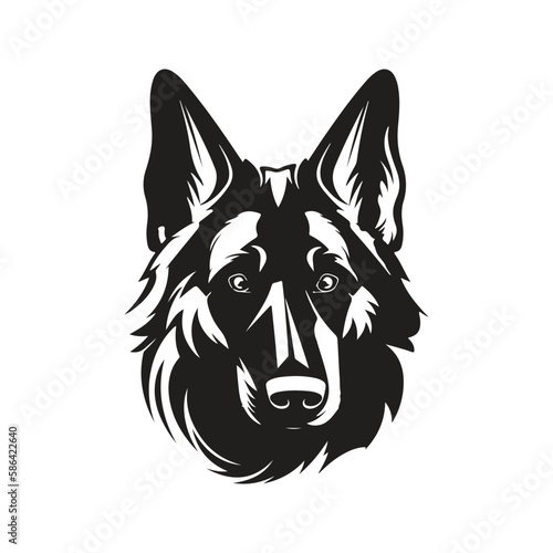 german shepherd dog, vector concept digital art, hand drawn illustration