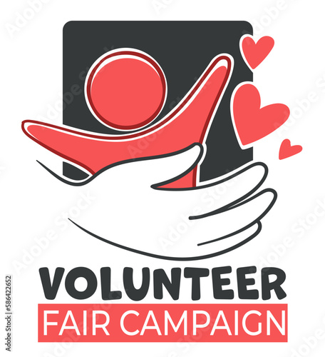 Volunteering fair campaign organization emblem