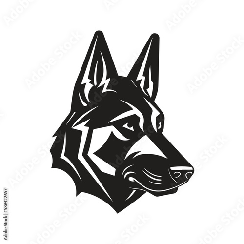 german shepherd dog, vector concept digital art, hand drawn illustration