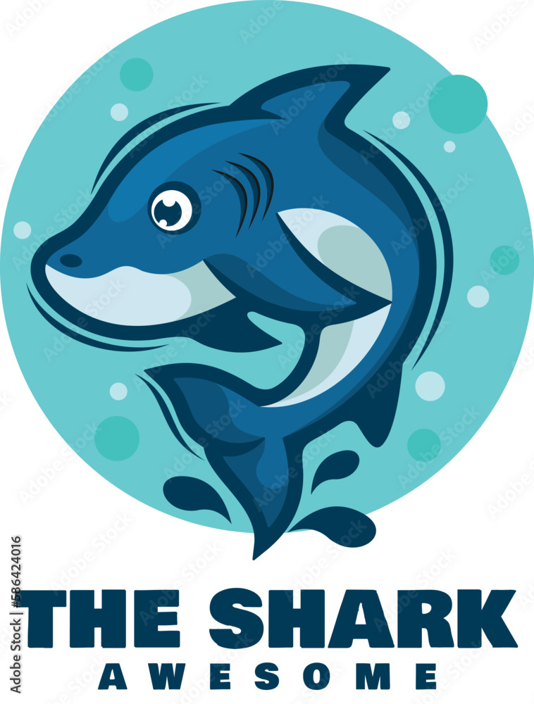 Naklejka premium shark fish illustration