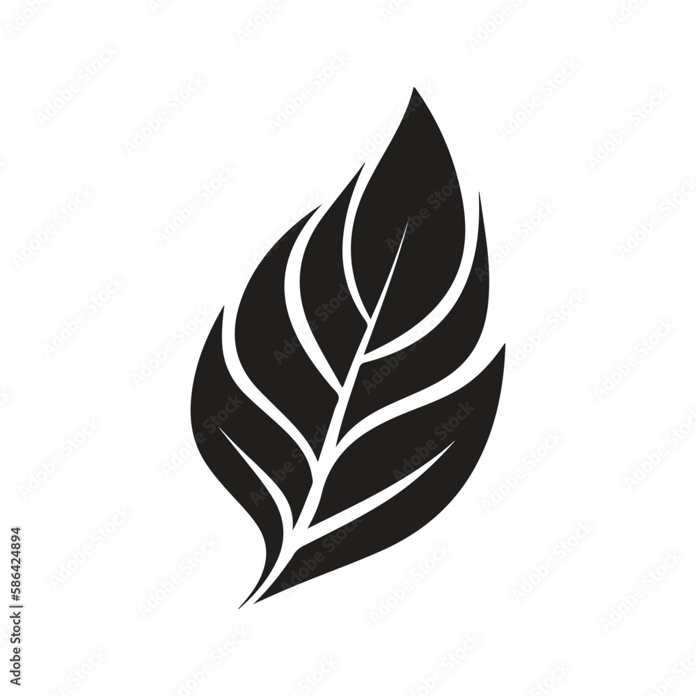 leaf, vector concept digital art, hand drawn illustration leaf, vector concept digital art, hand drawn illustration
