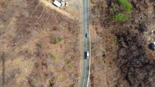 drone footage panoramic view of huatulco oaxaca mexico summer travel destination tropical beach sea highway
