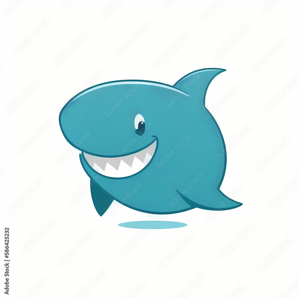 Obraz premium cute shark logo. Generative AI