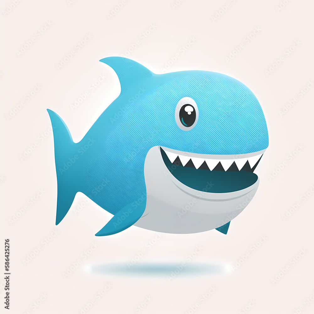 cute shark logo. Generative AI cute shark logo. Generative AI