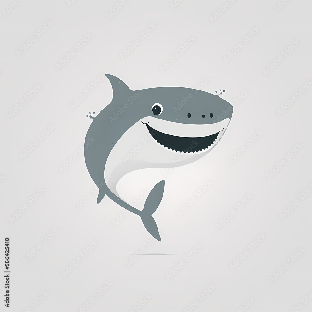 Fototapeta premium cute shark logo. Generative AI