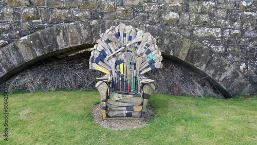 Chair made of hurling sticks in the theme Game of Thrones Ireland