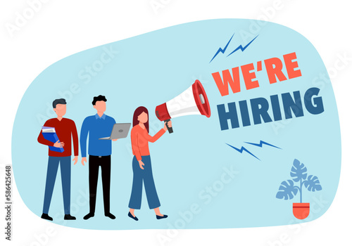 We are hiring concept vector illustration. Business recruitment.
