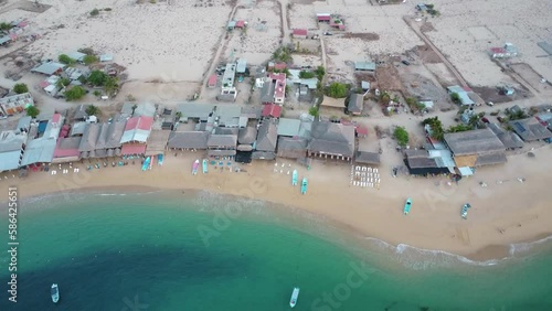 drone footage panoramic view of huatulco oaxaca mexico summer travel destination tropical beach sea