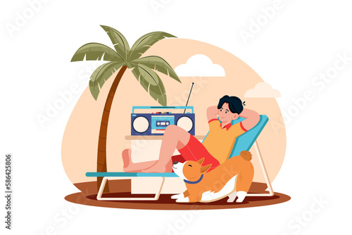 Pet Owner With Pet Outdoor