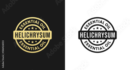 Helichrysum Oil Label or Helichrysum Essential Oil Label Vector Isolated in Flat Style. Best Helichrysum Essential Oil Label for product design element. Simple Helichrysum Oil Label for product.