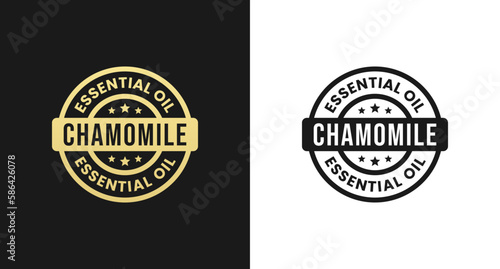 Chamomile Oil Label or Chamomile Essential Oil Label Vector Isolated in Flat Style. Best Chamomile Essential Oil Label for product design element. Simple Chamomile Oil Label for product packaging.