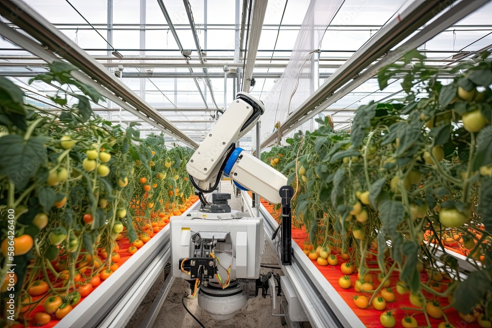 Robotic Farmer tending to crops Robotic Farmer tending to crops