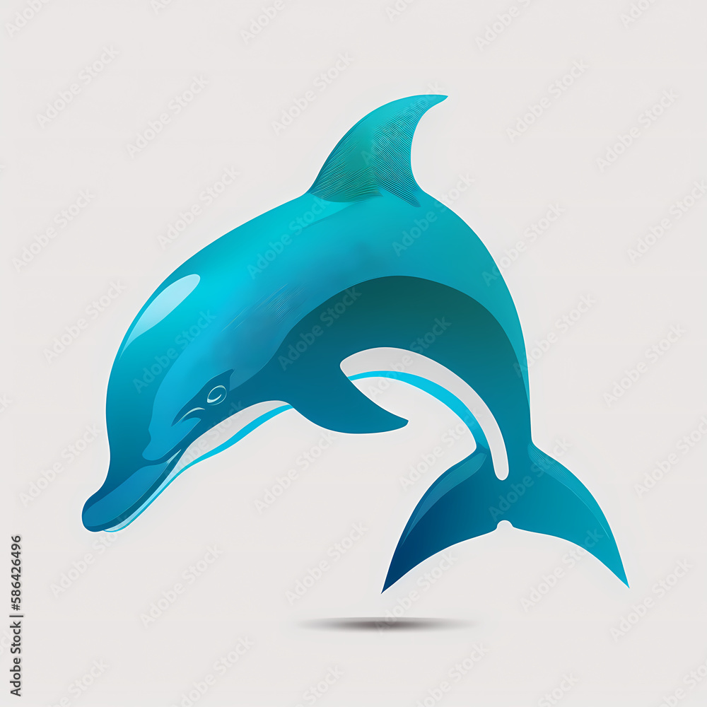 Obraz premium Dolphin Logo. Generative AI