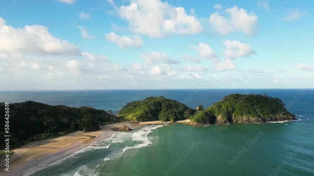Aerial shot of Matapouri beach in Whale Bay | Matapouri, New Zealand Aerial shot of Matapouri beach in Whale Bay | Matapouri, New Zealand