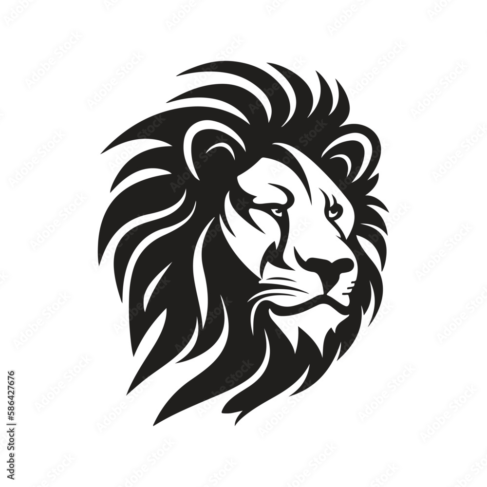 lion, vector concept digital art, hand drawn illustration lion, vector concept digital art, hand drawn illustration