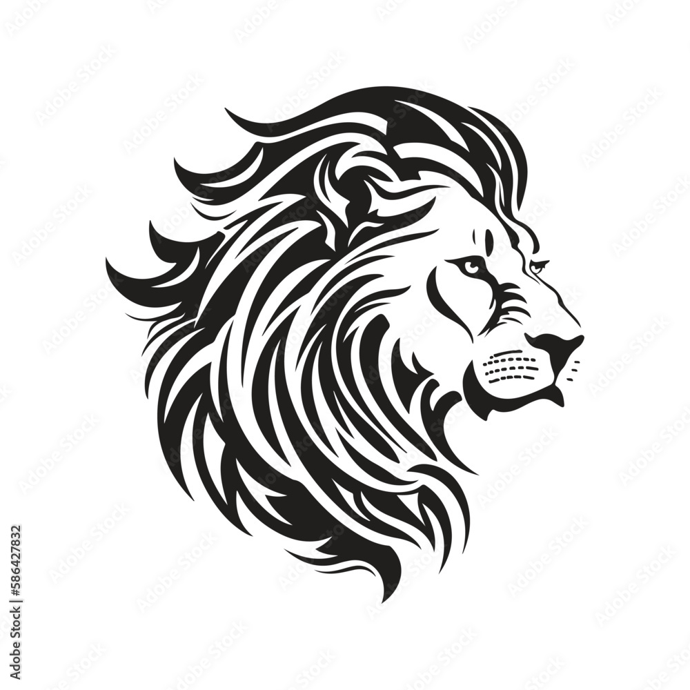 Fototapeta premium lion, vector concept digital art, hand drawn illustration