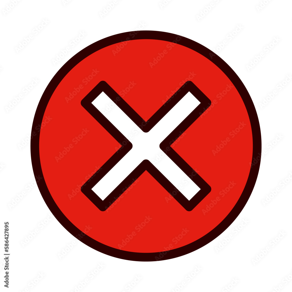 Obraz premium Round cross mark icon. Cancel button. Vector.