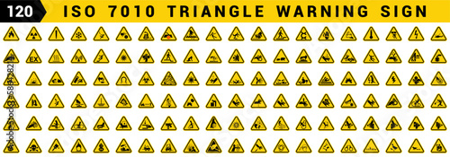 ISO 7010 TRIANGLE WARNING SIGNS SET SYMBOL SAFETY COLLECTION