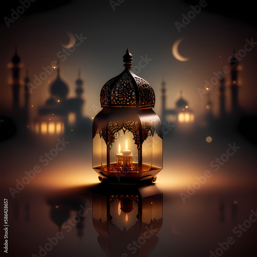 Islamic Mosque Latern. Generative AI © premiumdesign